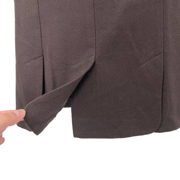 Vintage Y2K Ann Taylor Skirt Wool Cashmere Pleated Hem Brown 6 - Picture 5 of 7